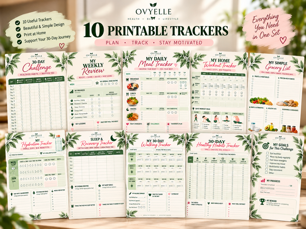 OVYELLE 10 Printable Wellness Trackers